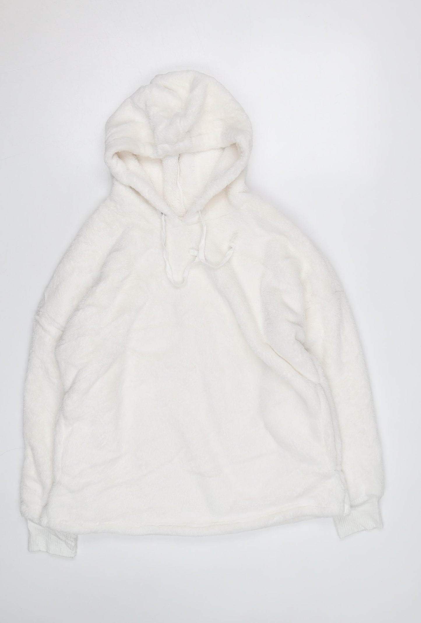 The Lounge Edit Women White Size 12 Pullover Hoodie Fleece Soft Plush