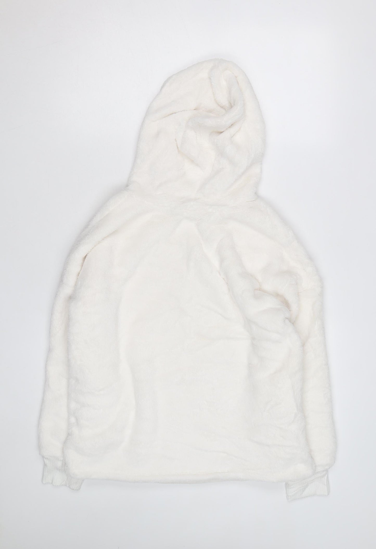 The Lounge Edit Women White Size 12 Pullover Hoodie Fleece Soft Plush