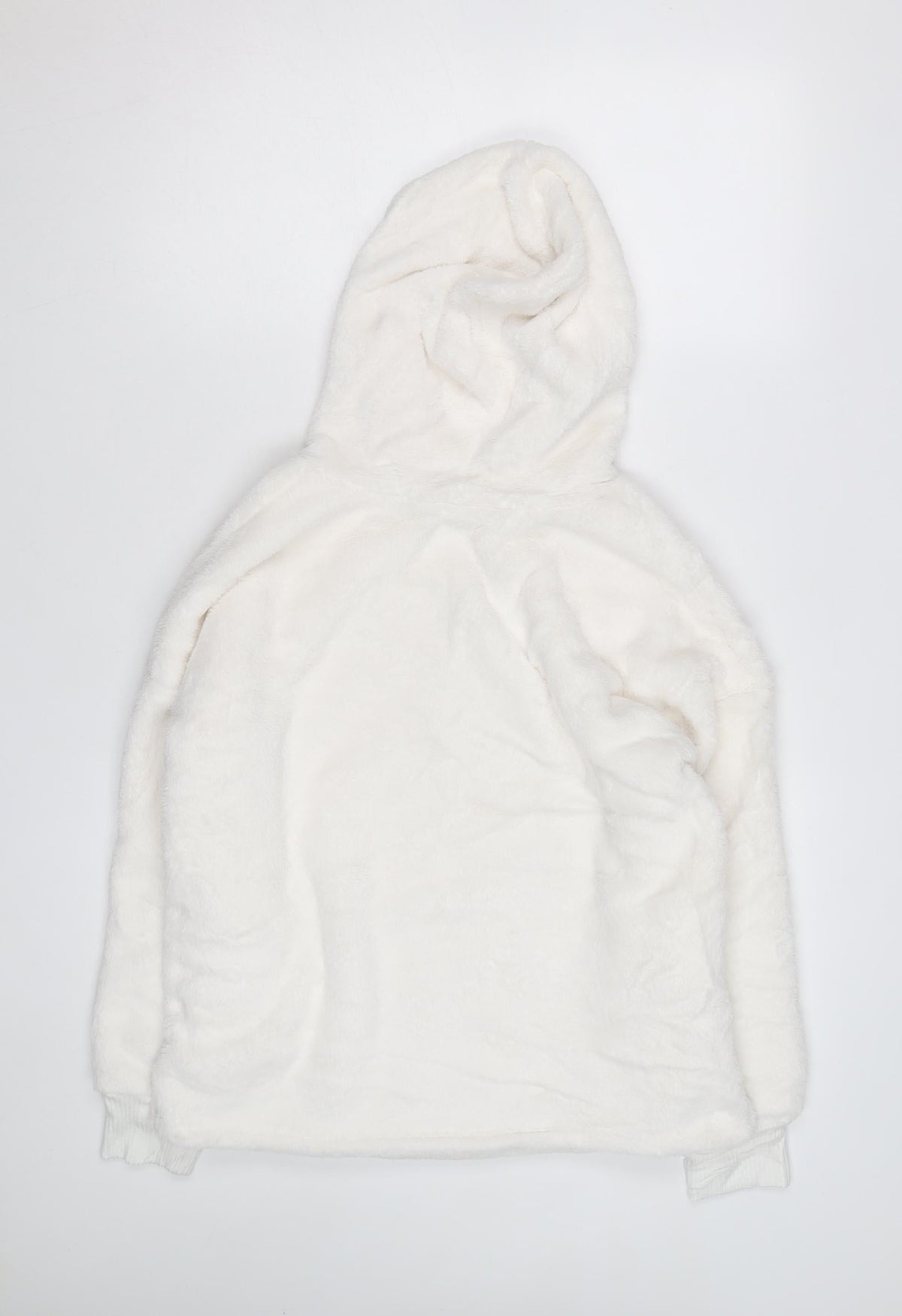 The Lounge Edit Women White Size 12 Pullover Hoodie Fleece Soft Plush