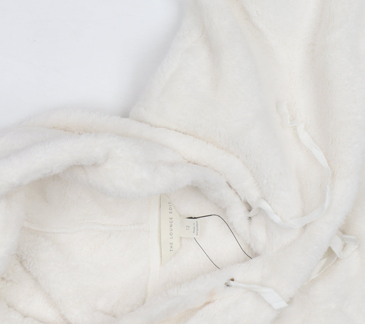 The Lounge Edit Women White Size 12 Pullover Hoodie Fleece Soft Plush
