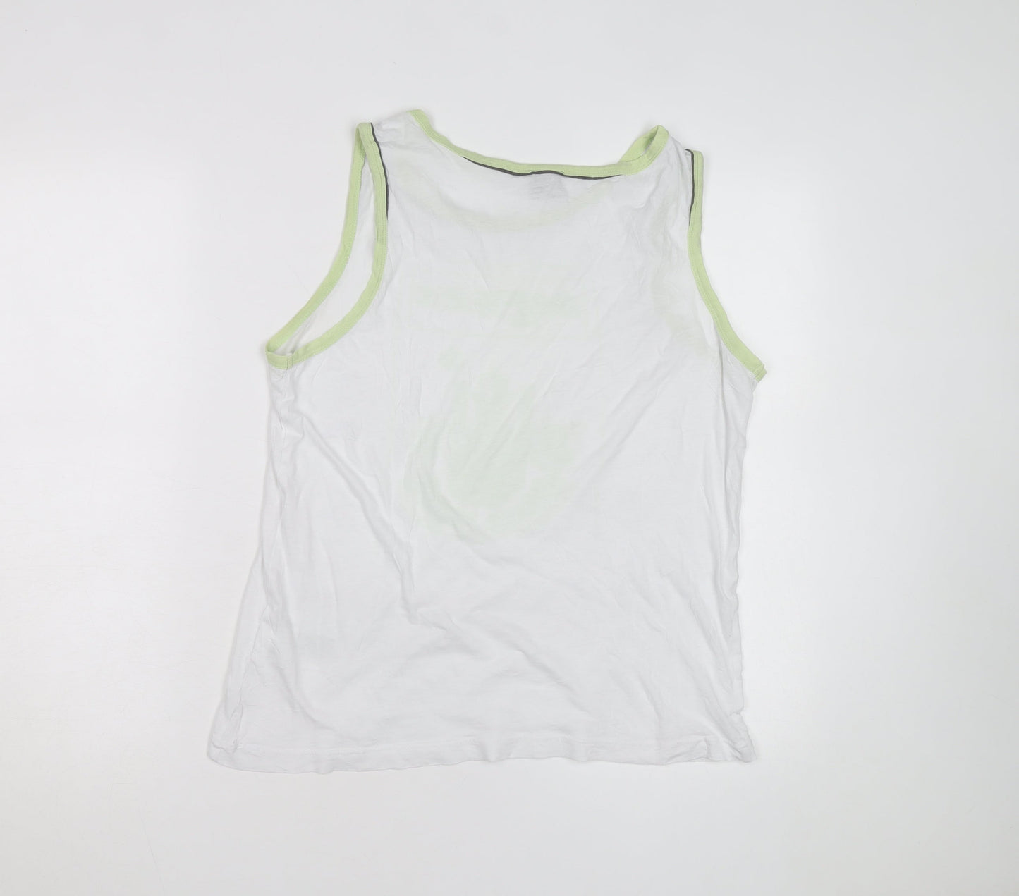 Diesel Men's White Sleeveless Graphic Print T-Shirt Size M