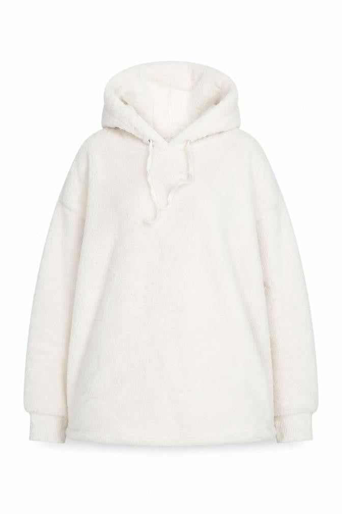 The Lounge Edit Women White Size 12 Pullover Fleece Hoodie