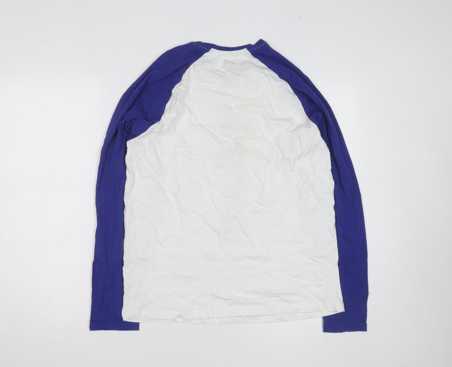 PlayStation Men’s Blue White Long Sleeve Graphic Cotton Top Size M