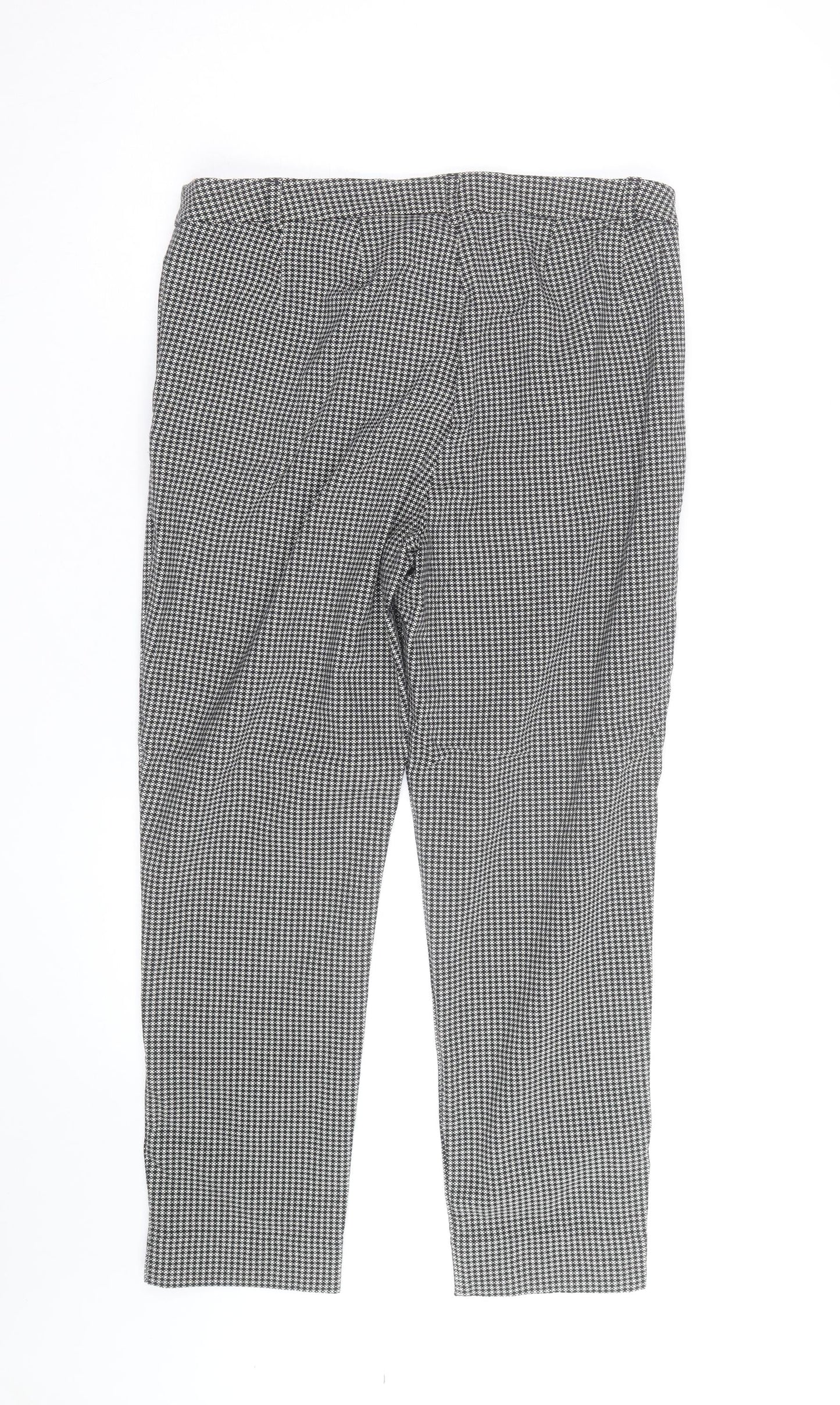 Marks and Spencer Women's Black Houndstooth Cropped Trousers Size 18