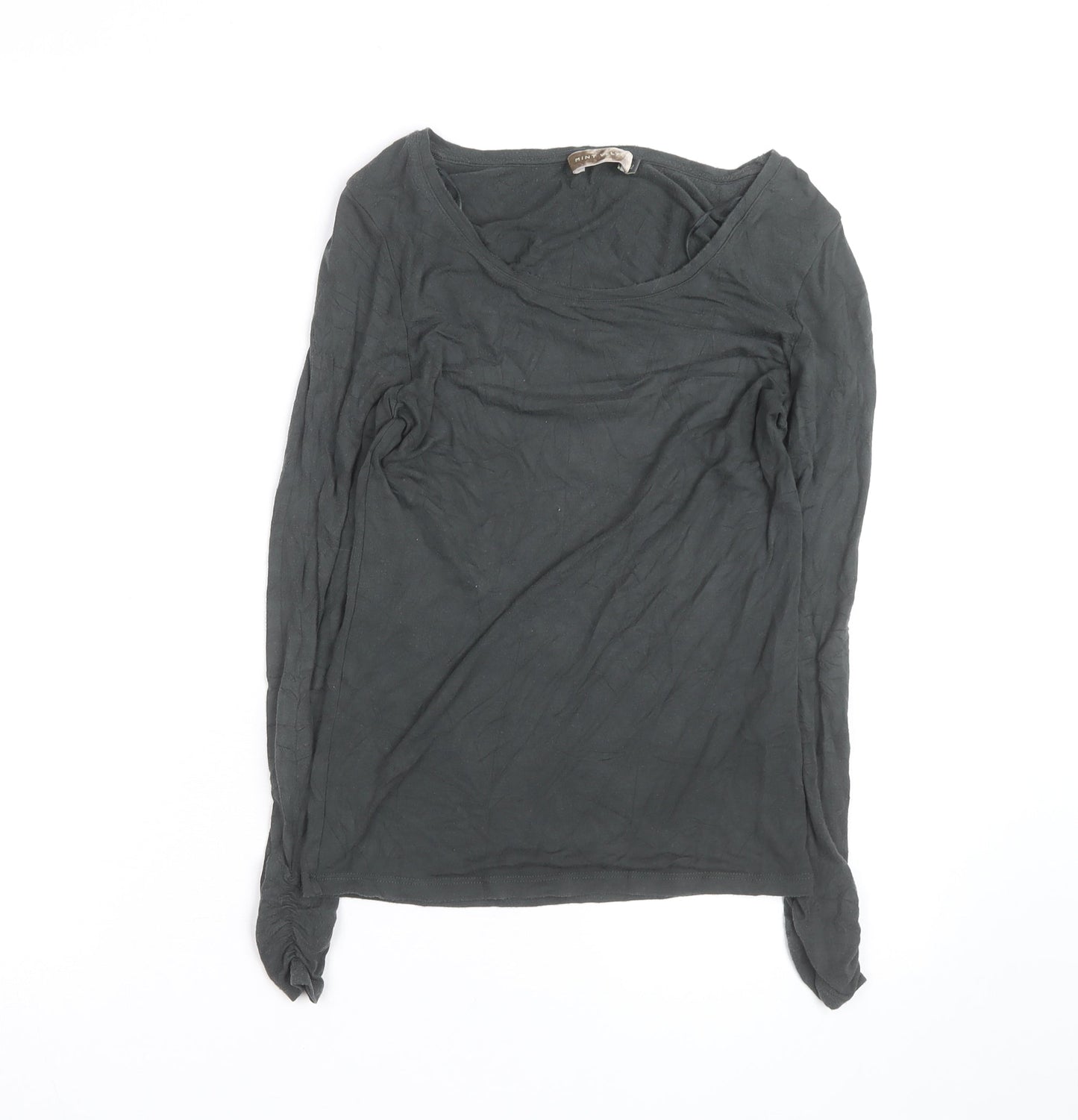 Mint Velvet Women's Black Long Sleeve Cotton Jersey Top Size 12
