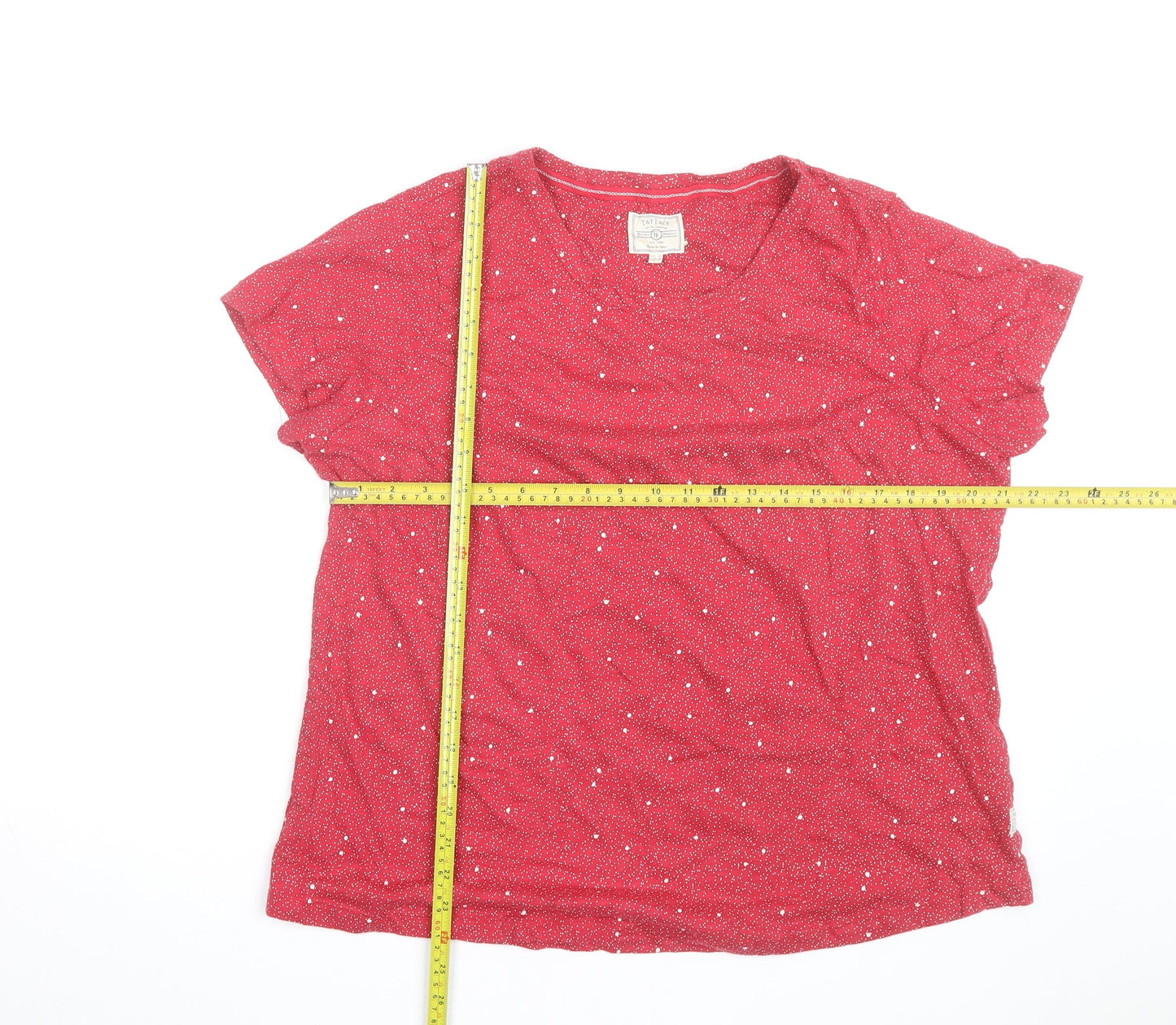 Fat Face Women’s Red Polka Dot Jersey T-Shirt Size 12