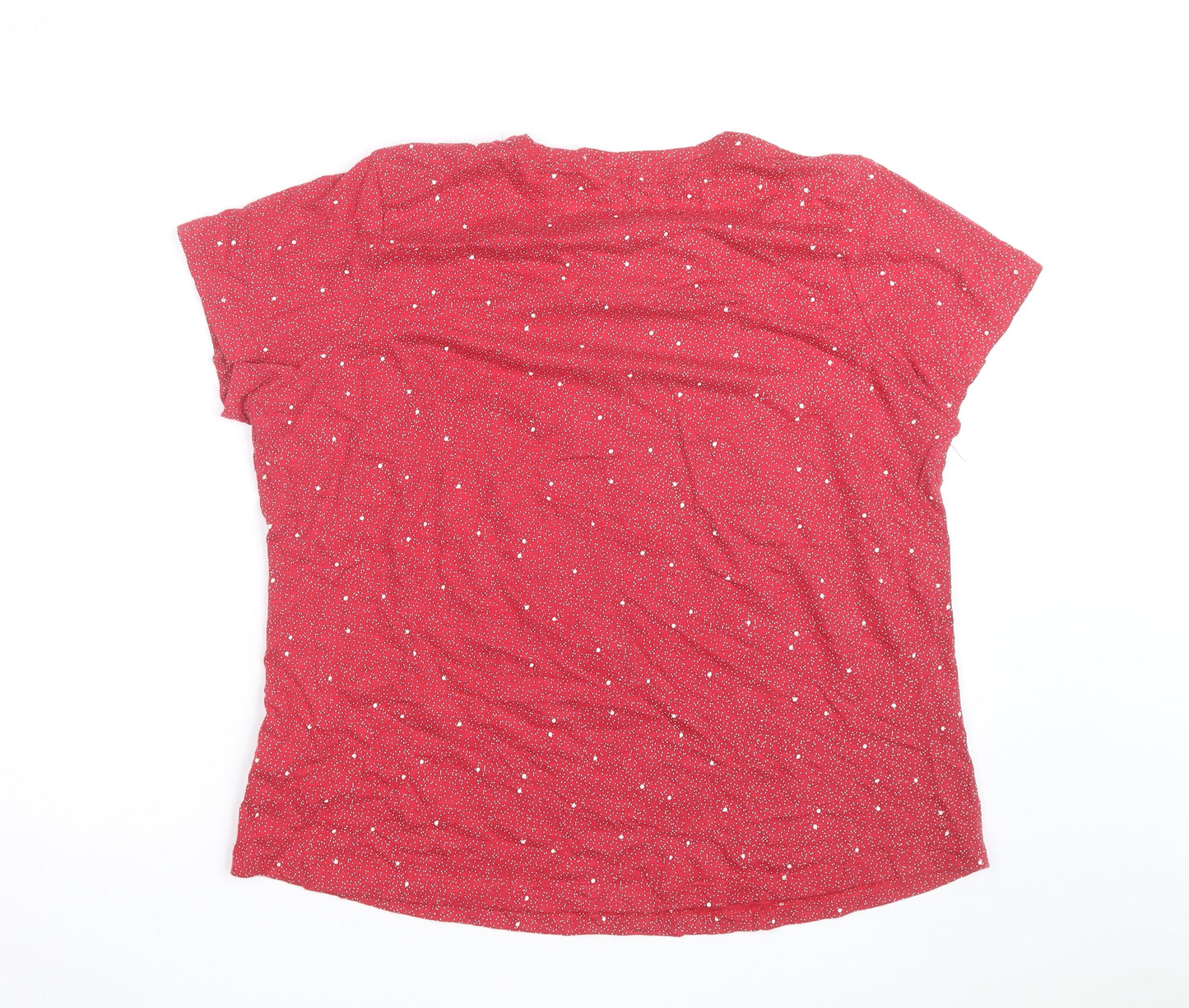 Fat Face Women’s Red Polka Dot Jersey T-Shirt Size 12