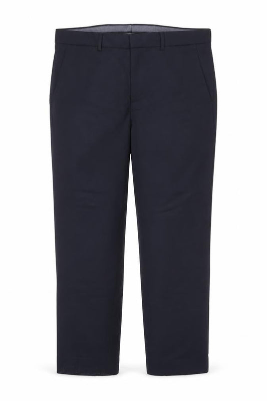 Marks & Spencer Men’s Navy Blue Regular Fit Wool Dress Trousers 34S