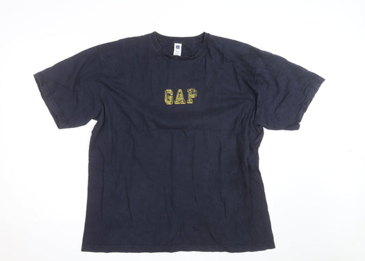 GAP Men’s Blue XL Logo Graphic Cotton Crew Neck T-Shirt