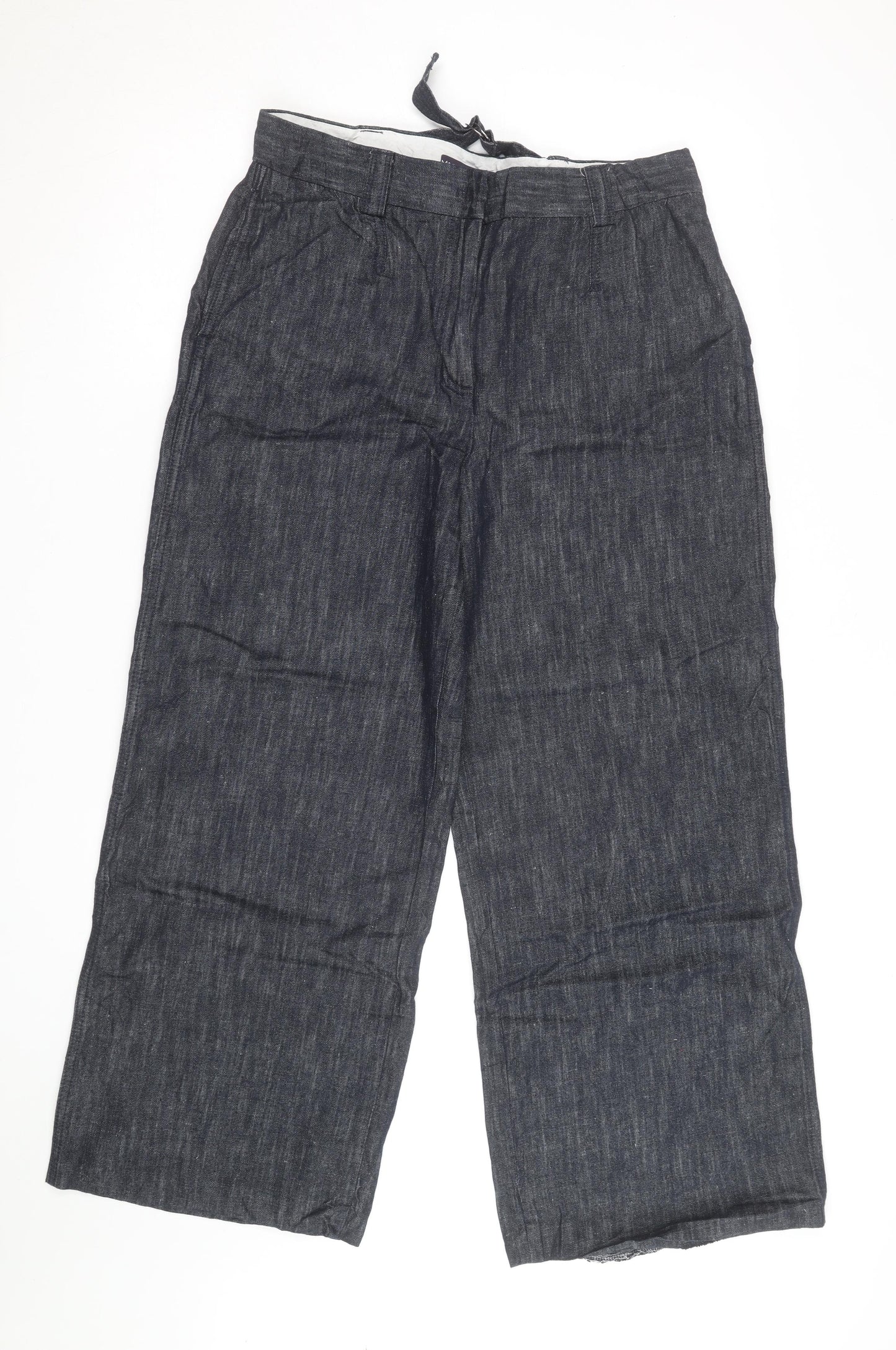 Marks and Spencer Womens Blue Wide-Leg Denim Jeans Size 14