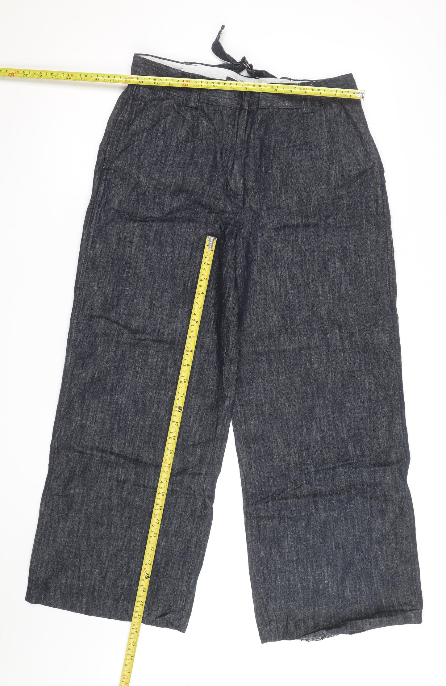 Marks and Spencer Womens Blue Wide-Leg Denim Jeans Size 14