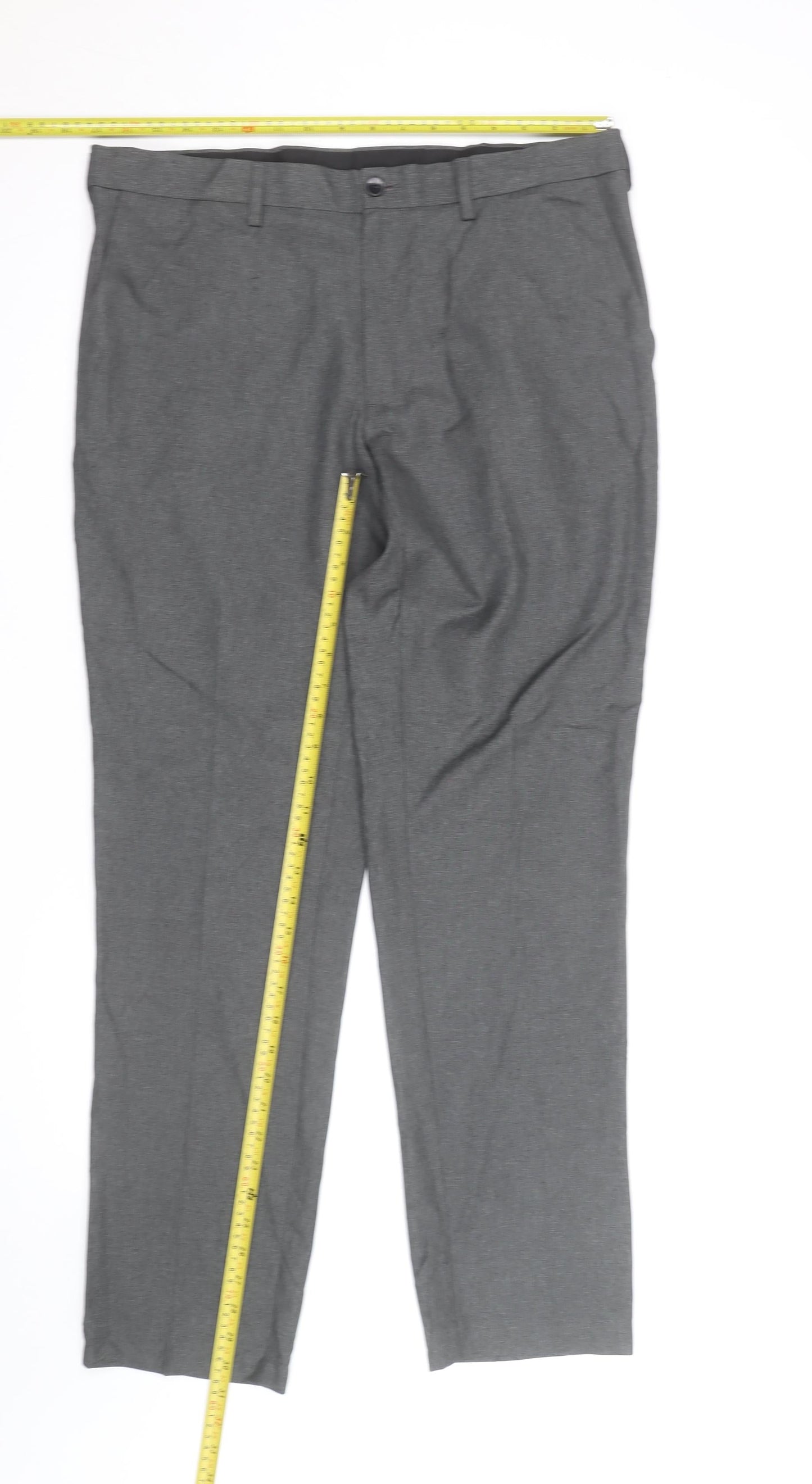 Marks and Spencer Men's Grey Slim Fit Dress Trousers 34R