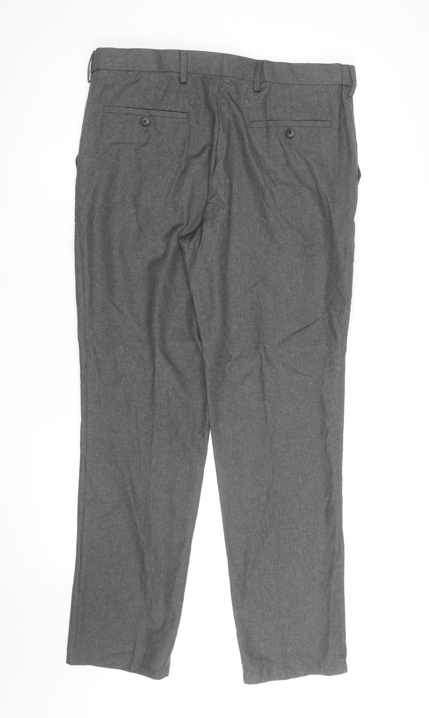 Marks and Spencer Men's Grey Slim Fit Dress Trousers 34R