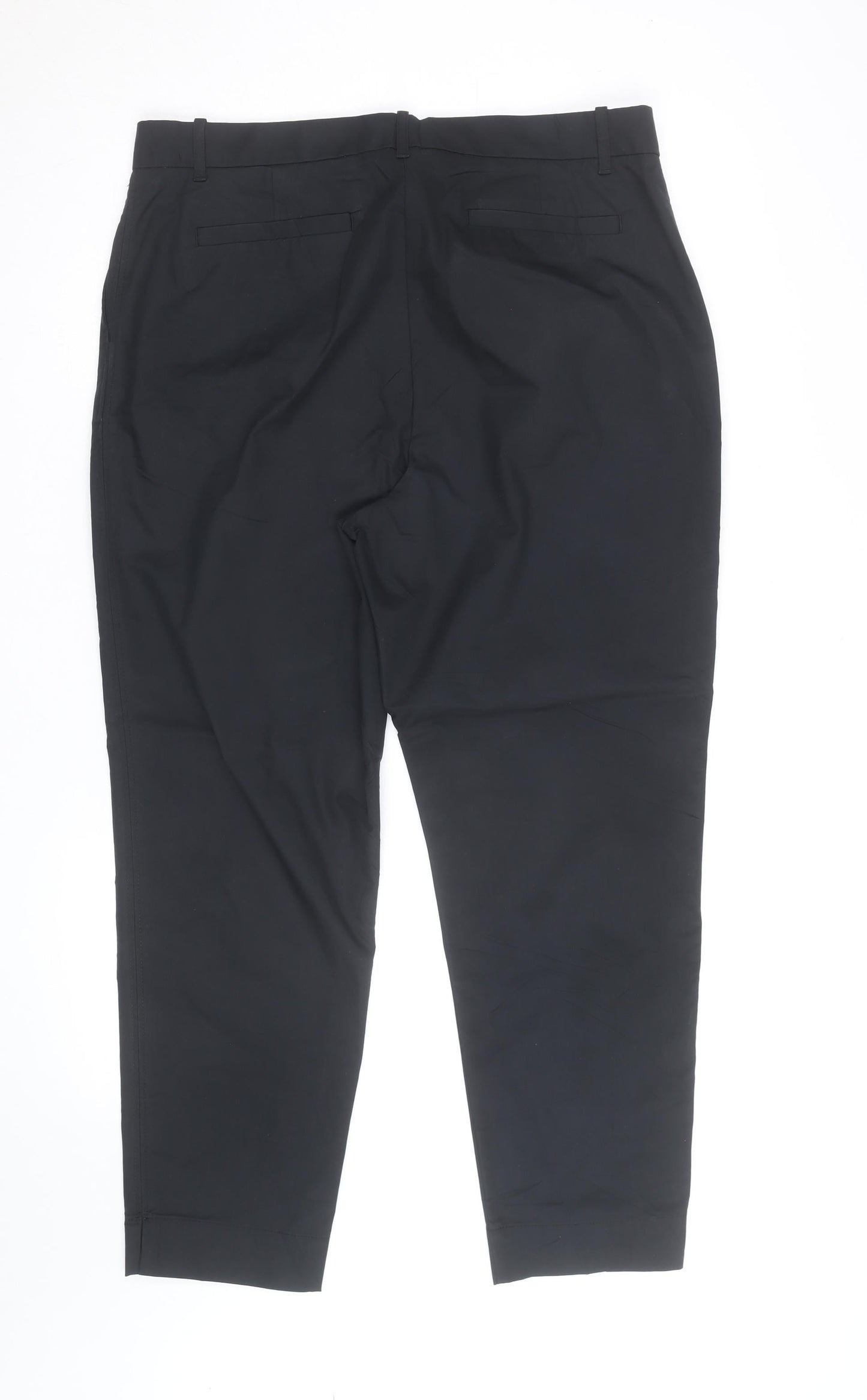 Marks and Spencer Women Black Chino Trousers Size 14 Regular