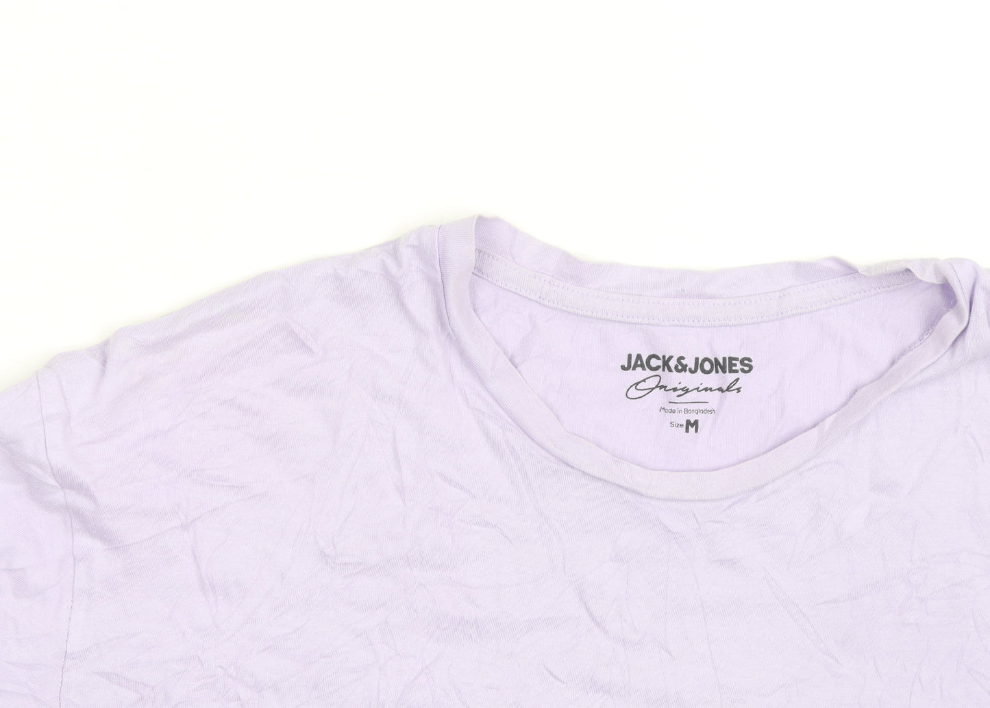 Jack & Jones Men's Lilac Colourblock Crew Neck Cotton T-Shirt M