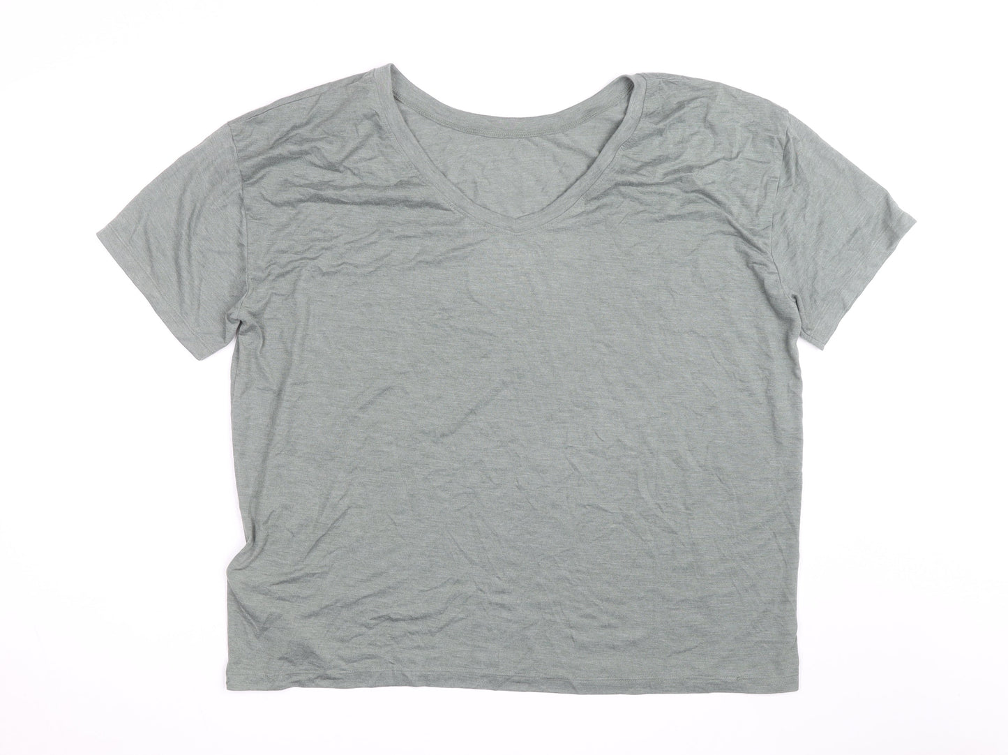 Roxy Womens Green V-Neck Short Sleeve Basic T-Shirt M