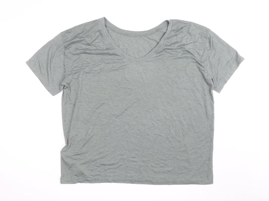 Roxy Womens Green V-Neck Short Sleeve Basic T-Shirt M