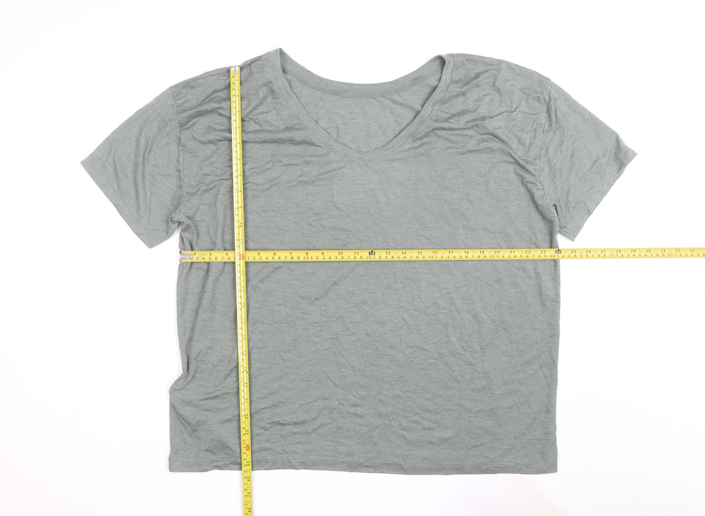 Roxy Womens Green V-Neck Short Sleeve Basic T-Shirt M
