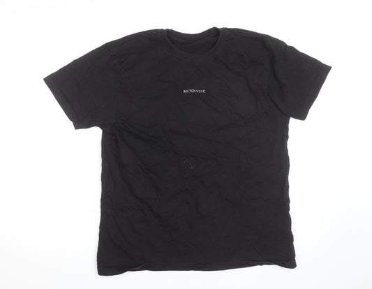 McKenzie Men's Black Cotton Crew Neck Short Sleeve T-Shirt Size S
