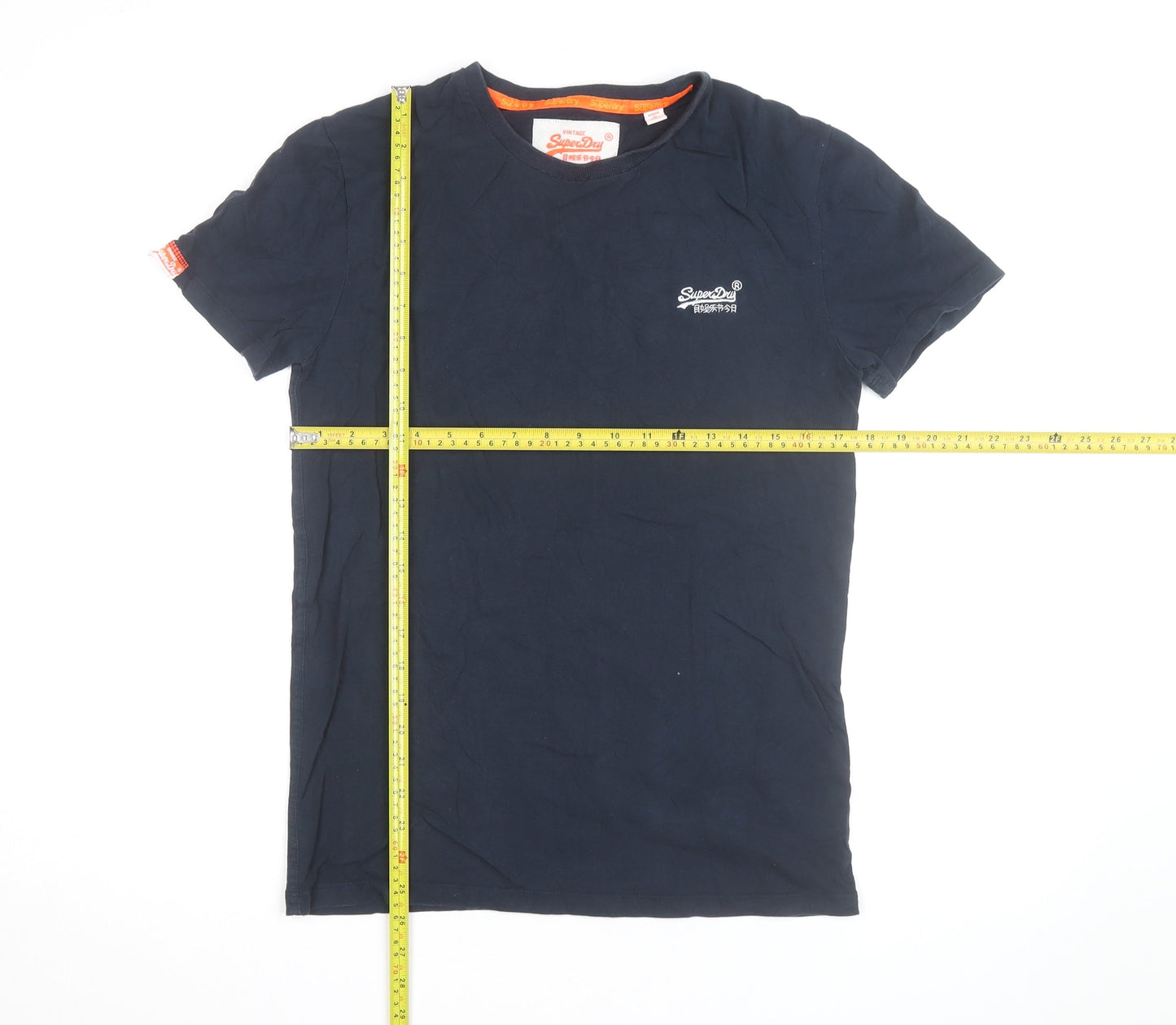 Superdry Men's Navy Blue Vintage Logo T-Shirt Size S Cotton