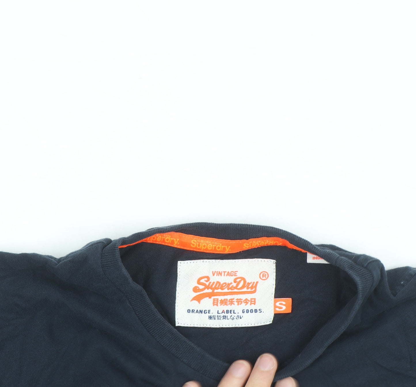 Superdry Men's Navy Blue Vintage Logo T-Shirt Size S Cotton