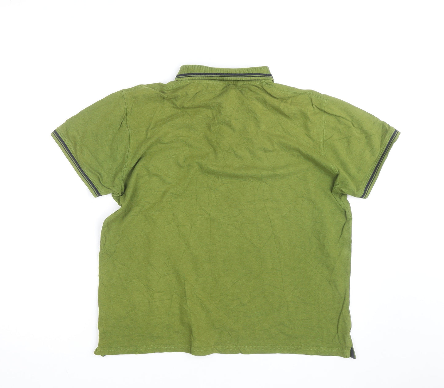 Sergio Tacchini Men's Green Cotton Polo Shirt Size L Classic Fit