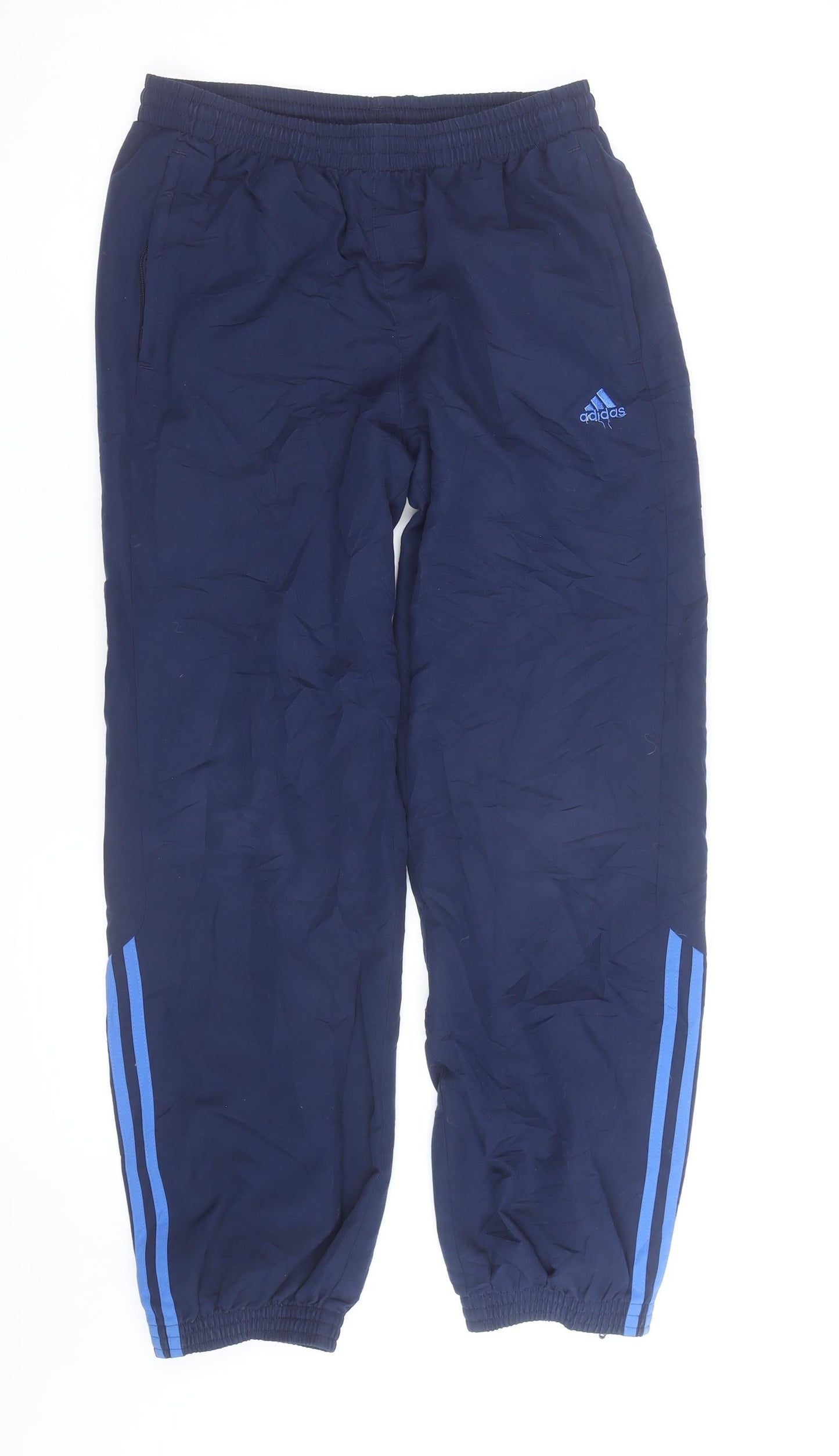 Adidas Boys Blue Track Pants 10 Years Regular Fit Activewear Trousers