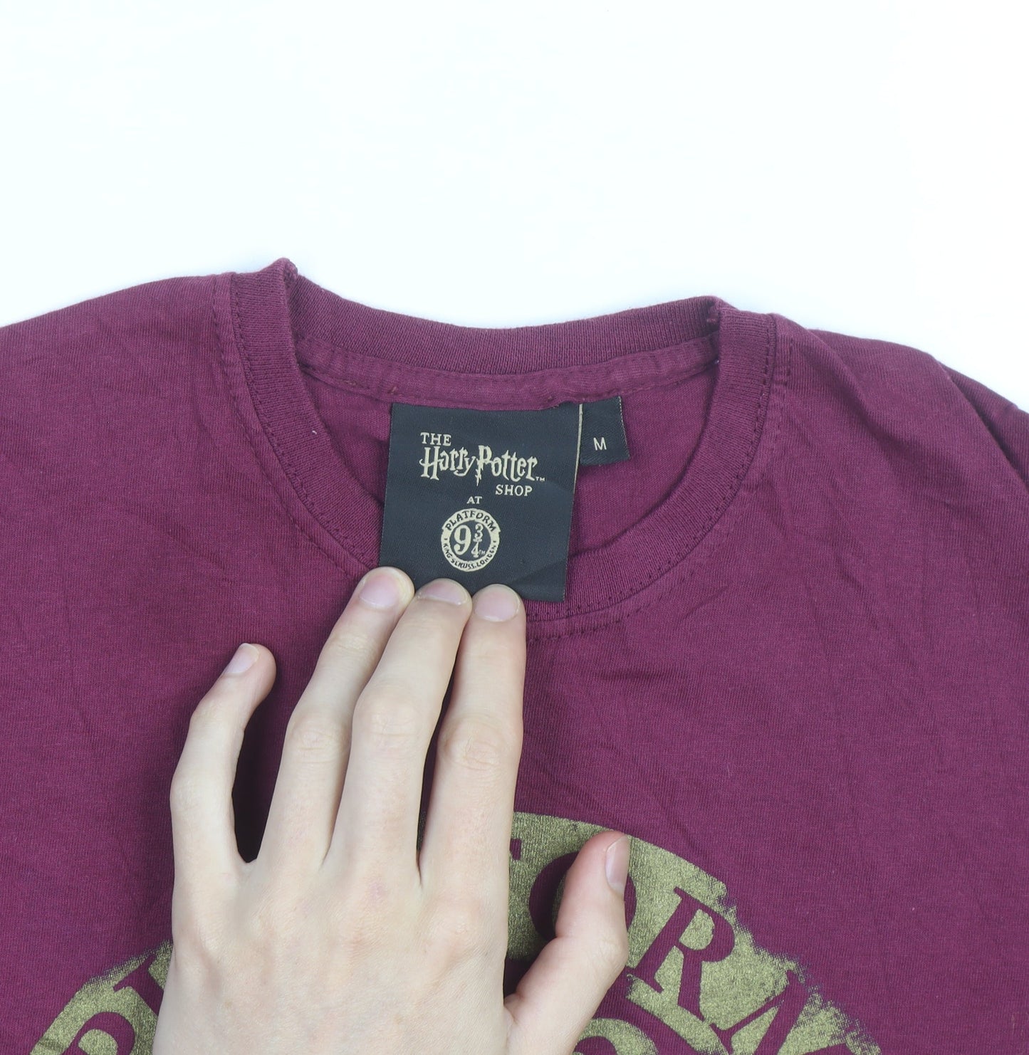 Harry Potter Boys Burgundy Platform 9¾ T-Shirt Medium Short Sleeve 100% Cotton