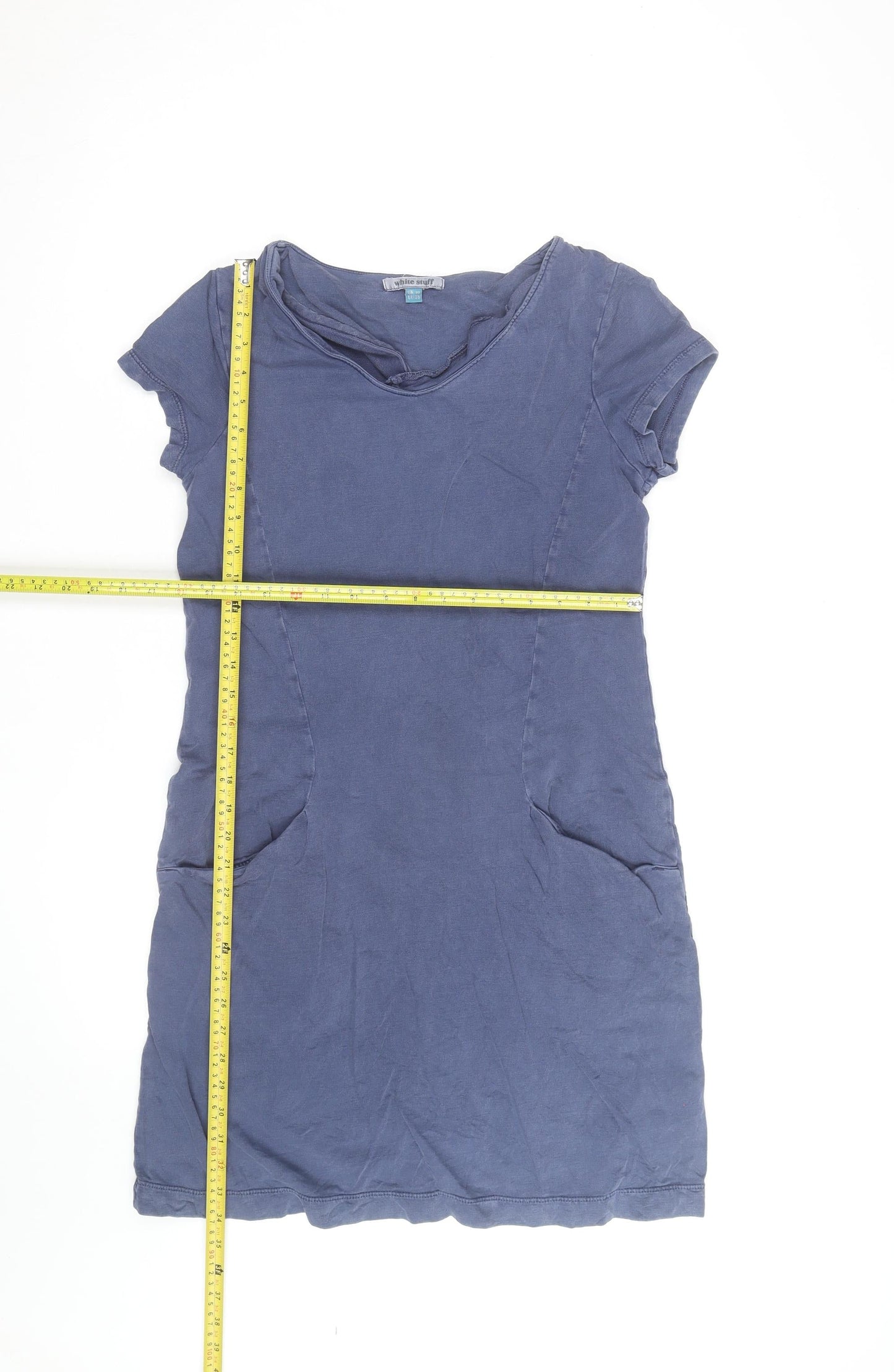 White Stuff Women's Blue Cotton Tunic T-Shirt Dress Size 10
