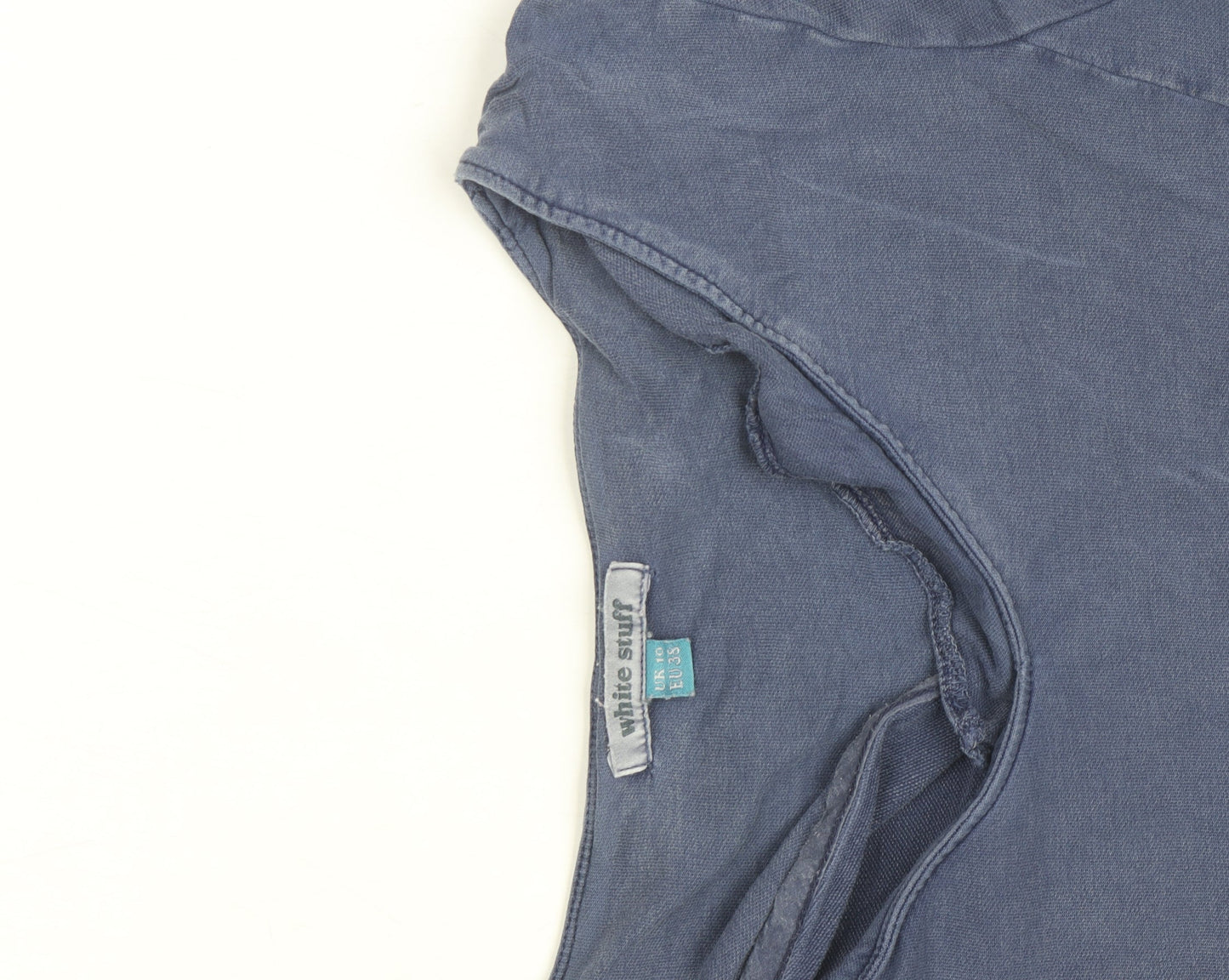 White Stuff Women's Blue Cotton Tunic T-Shirt Dress Size 10