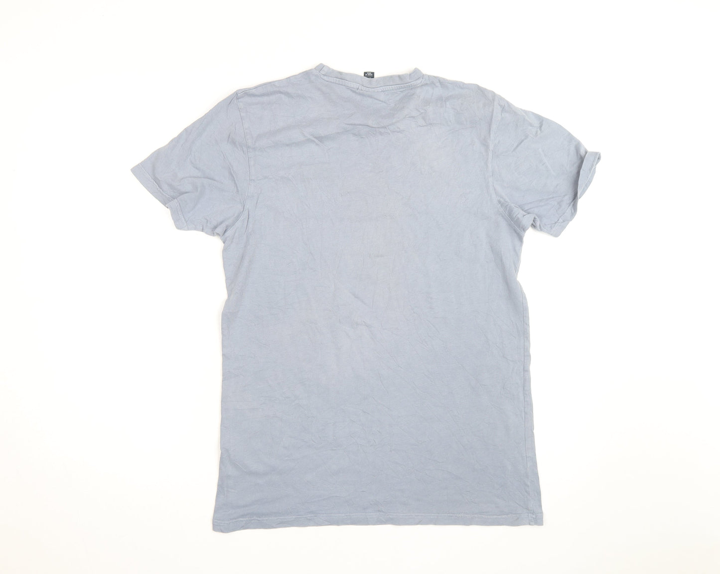 Ellesse Men’s Grey Cotton Crew Neck Logo Short Sleeve T-Shirt Size S