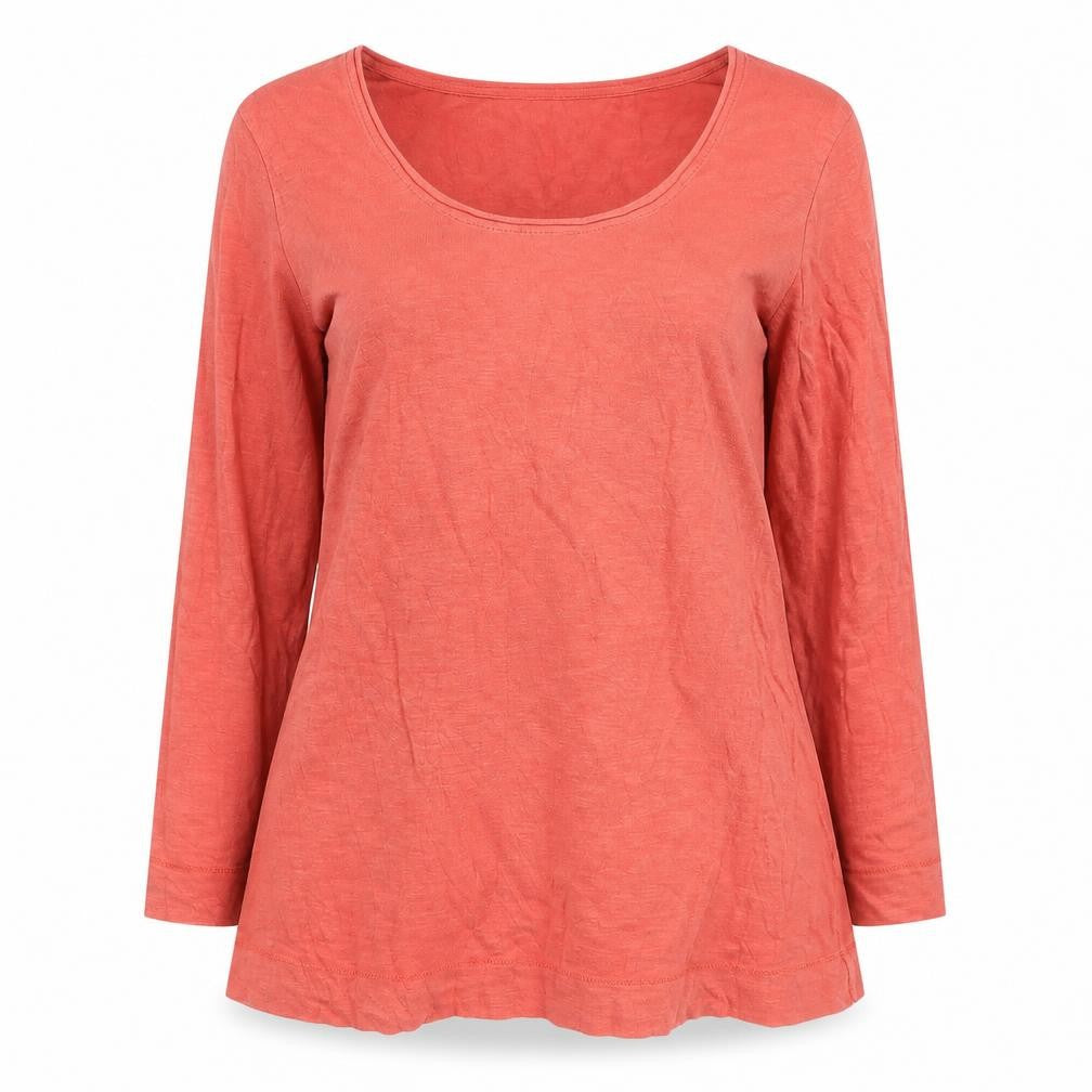 Seasalt Cornwall Women's Red Long Sleeve Cotton T-Shirt Size L