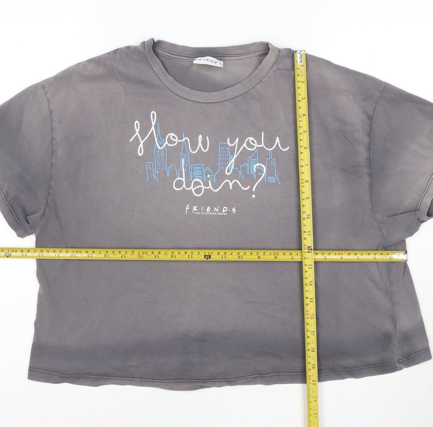 George Women’s Grey Friends Cropped T-Shirt Size 10 Short Sleeve