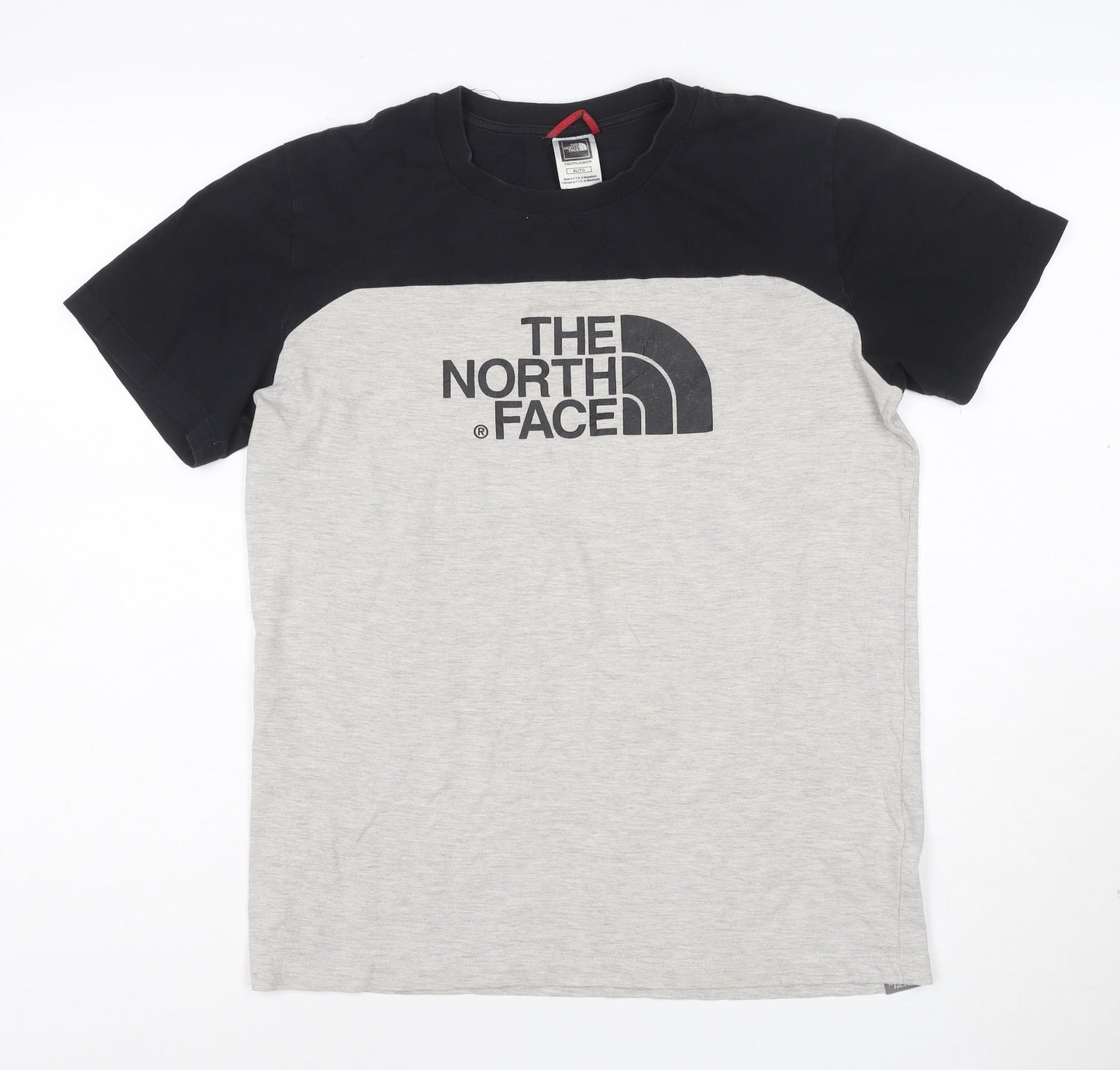 The North Face Boys Grey & Black XL Short Sleeve Logo T-Shirt