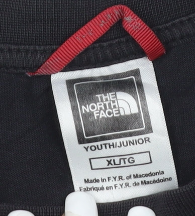 The North Face Boys Grey & Black XL Short Sleeve Logo T-Shirt