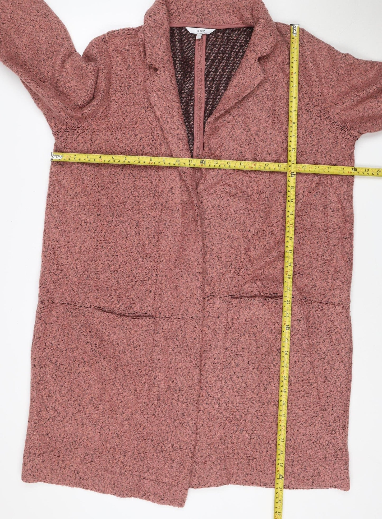 Next Women’s Pink Knit Coatigan Size 20 Regular Mid-Length