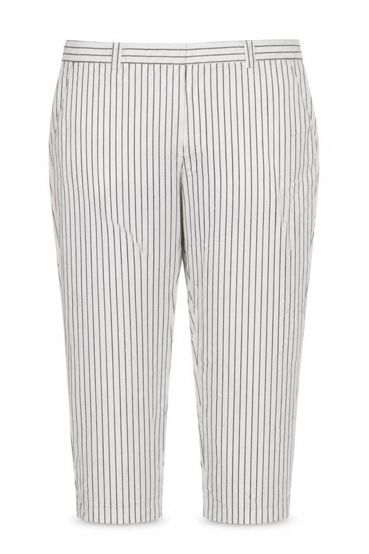 Marks and Spencer Women’s White Striped Relaxed Straight Trousers Size 20