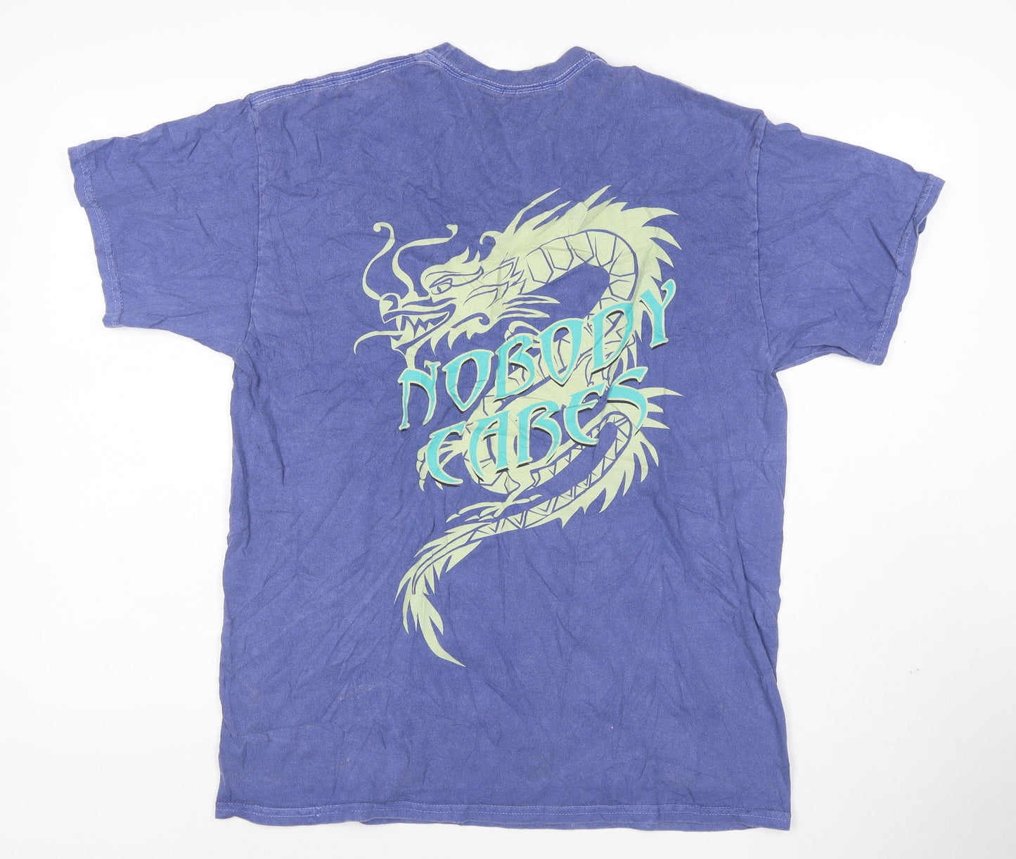 Urban Outfitters Men's Blue Oversized Graphic T-Shirt Small