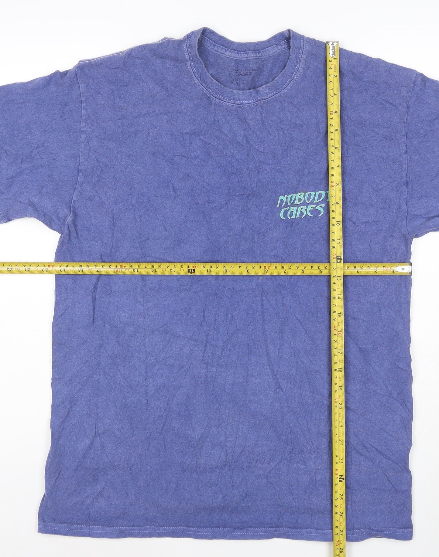 Urban Outfitters Men's Blue Oversized Graphic T-Shirt Small