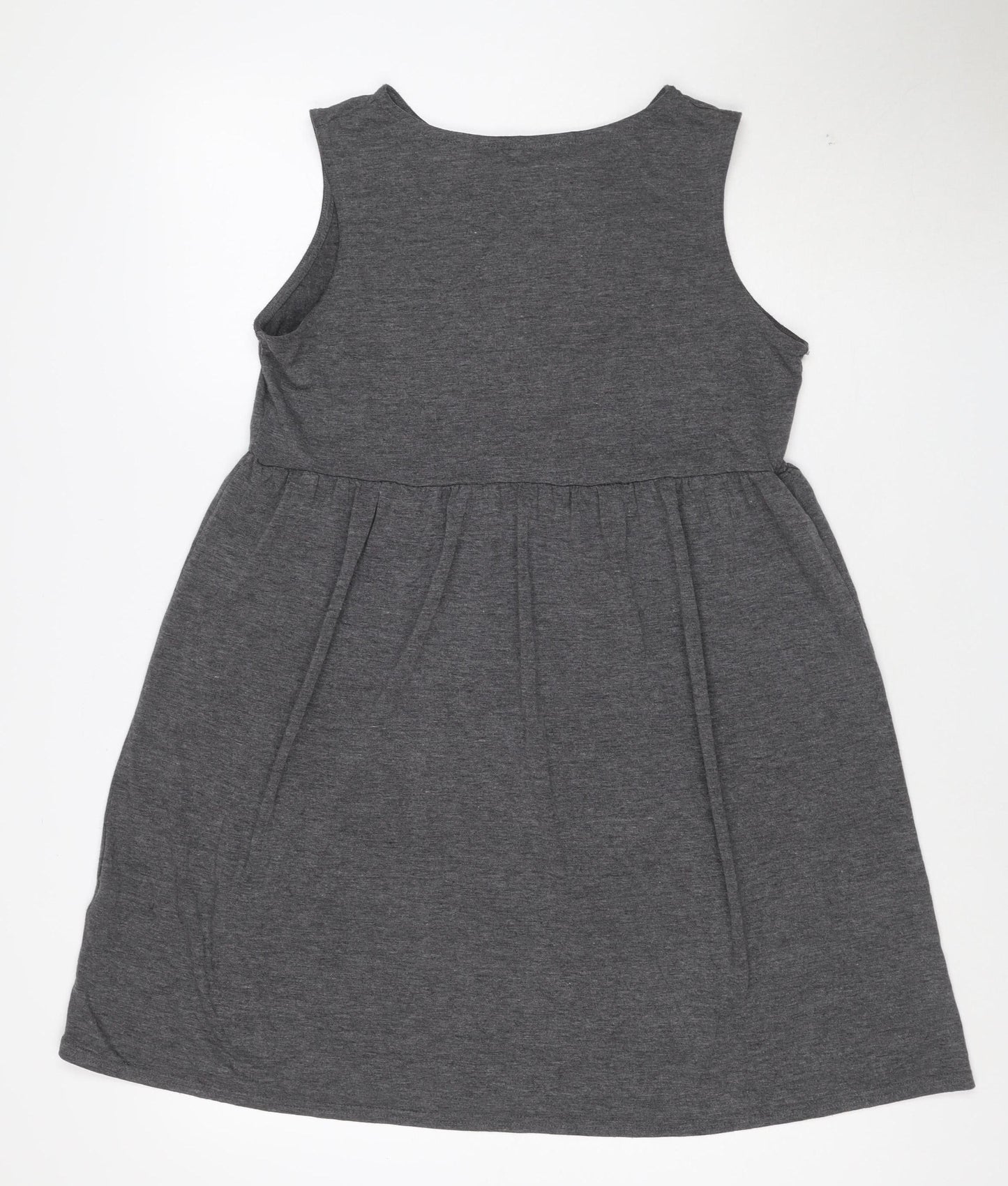 Boohoo Women's Grey Sleeveless Jersey Skater Dress Size 10