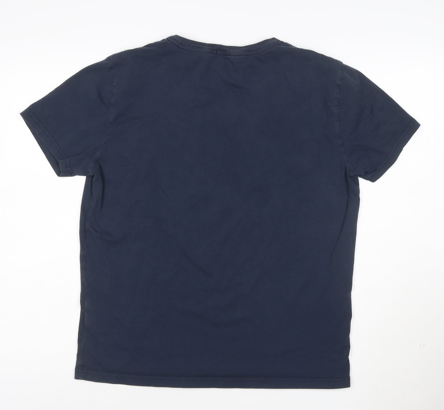 Tommy Hilfiger Men's Navy Blue Organic Cotton Crew Neck T-Shirt M