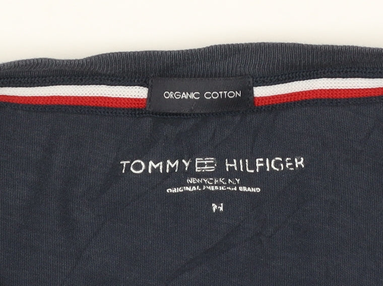 Tommy Hilfiger Men's Navy Blue Organic Cotton Crew Neck T-Shirt M