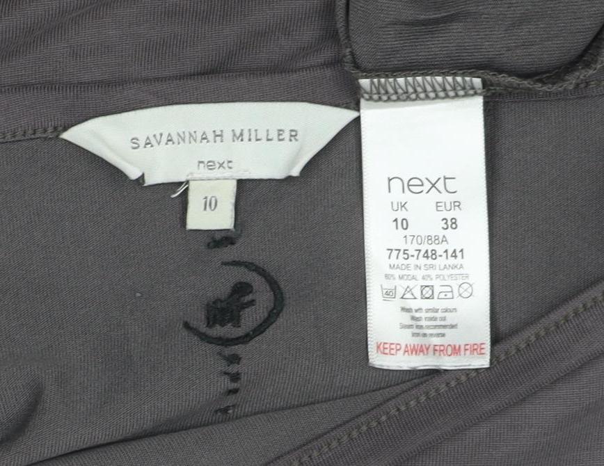 Next Women Grey Long Sleeve Crew Neck Modal Blend T-Shirt Size 10