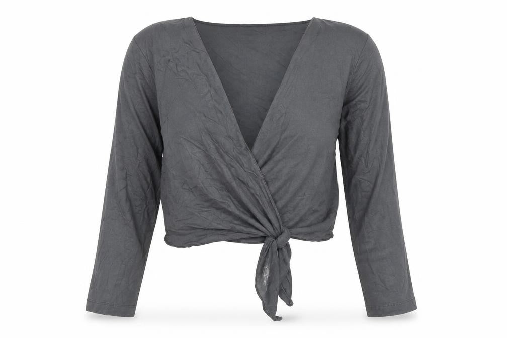 Marks & Spencer Per Una Grey Wrap Blouse Women’s Size 14 Long Sleeve