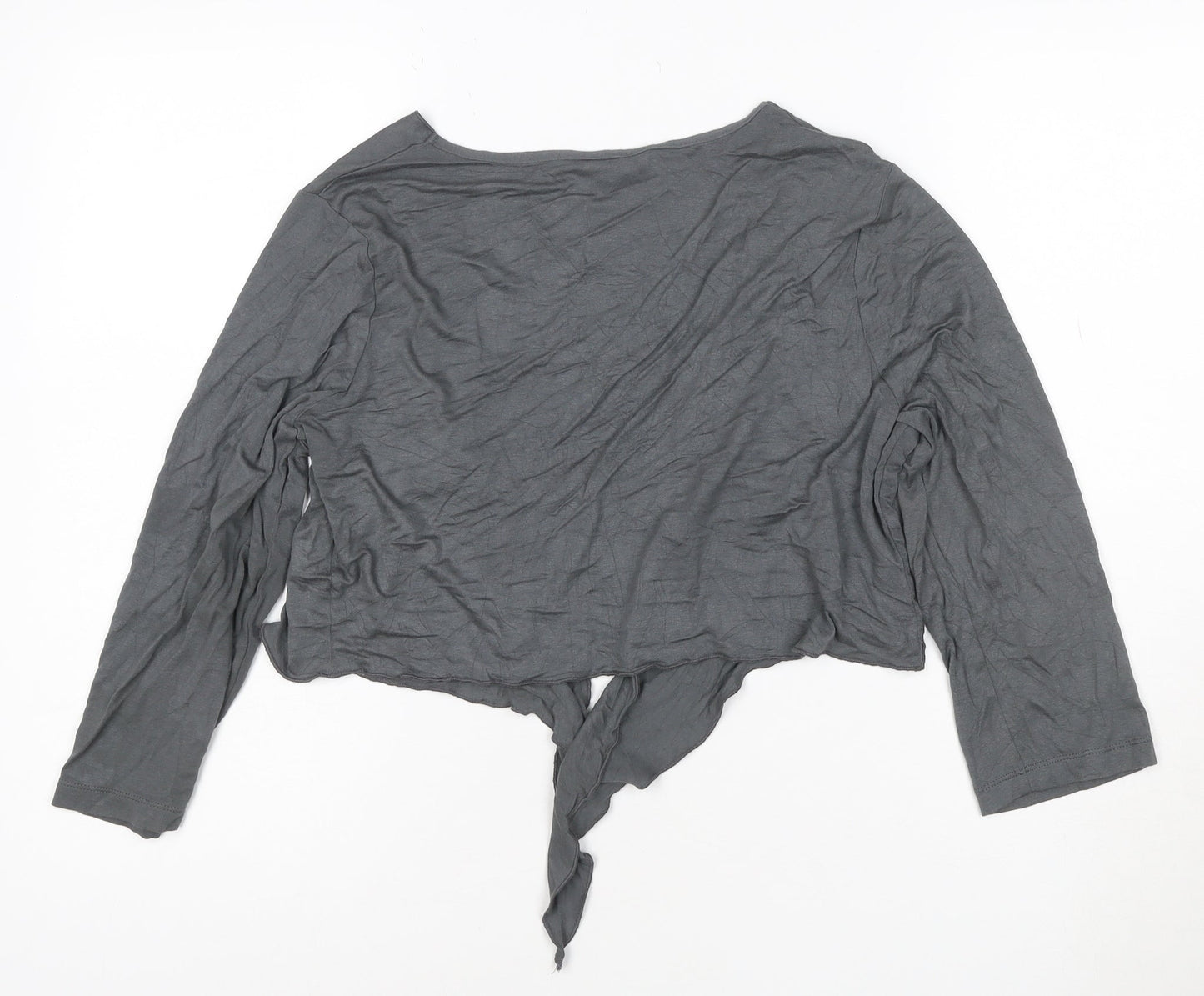 Marks and Spencer Per Una Grey Wrap Blouse Women’s Size 14 Long Sleeve