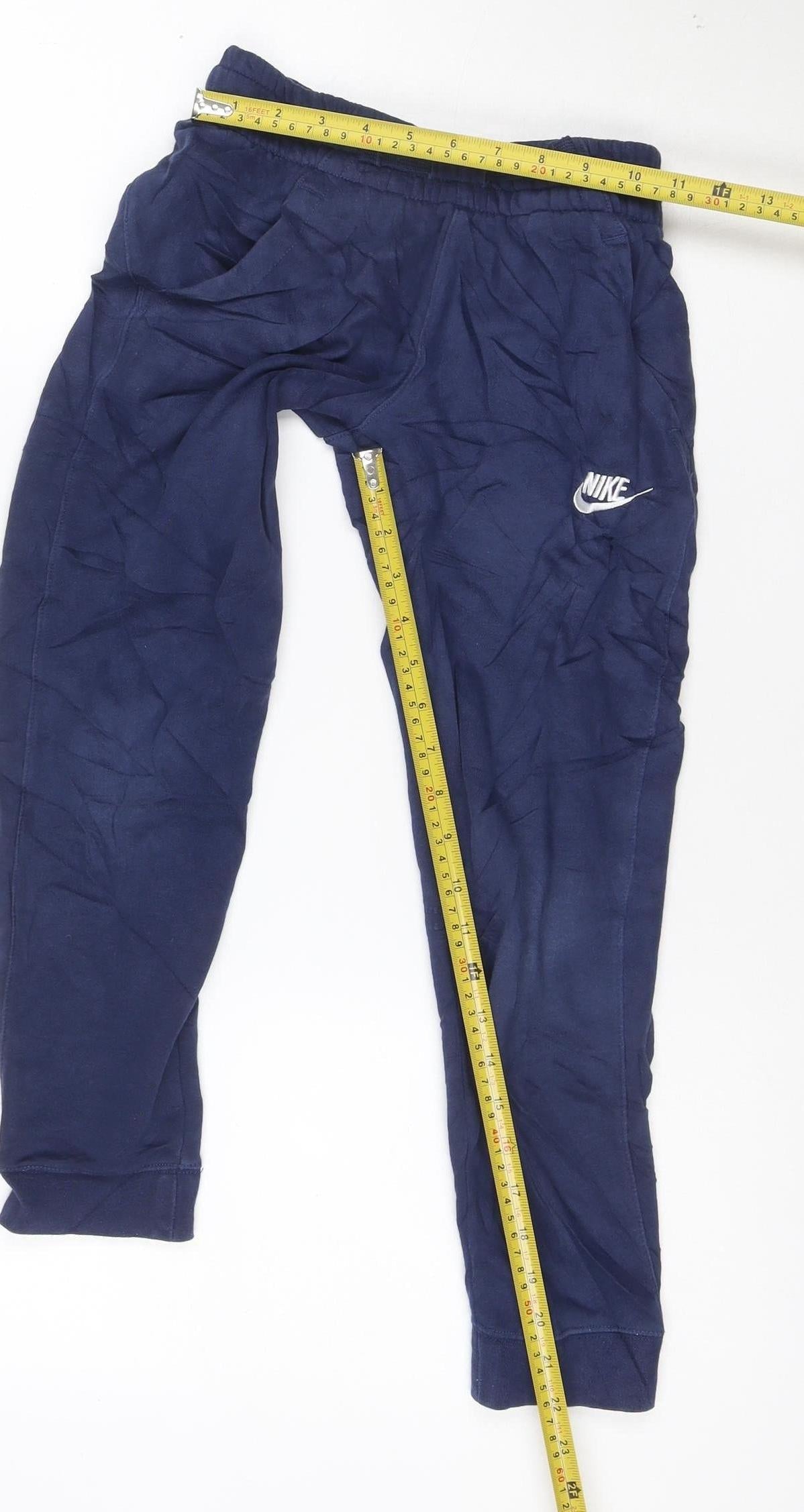 Nike Boys Blue Jogger Sweatpants Small 128-137cm Cotton Blend Activewear