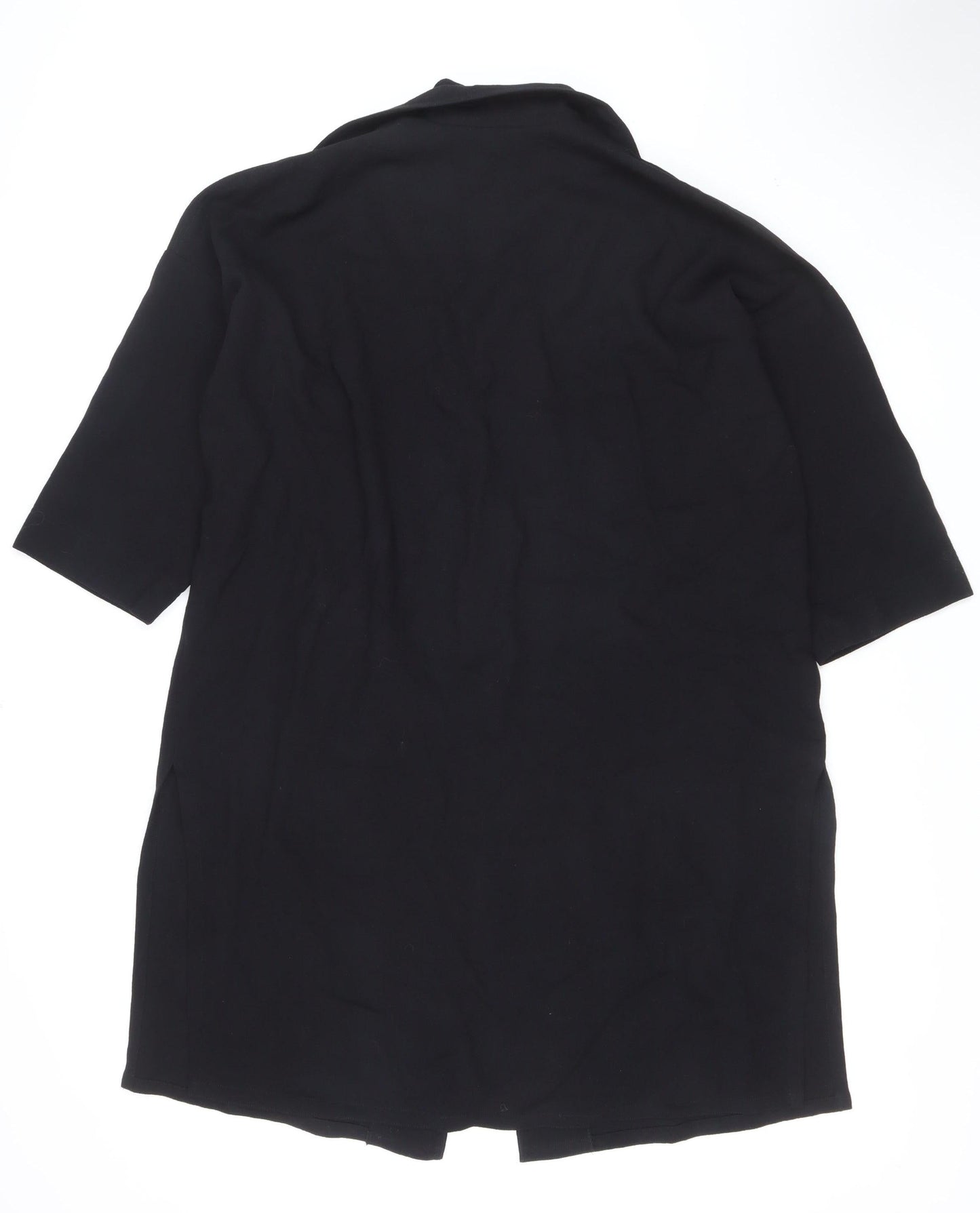 Gail Hoppen Womens Black Wool Mid-Length Overcoat Size 10