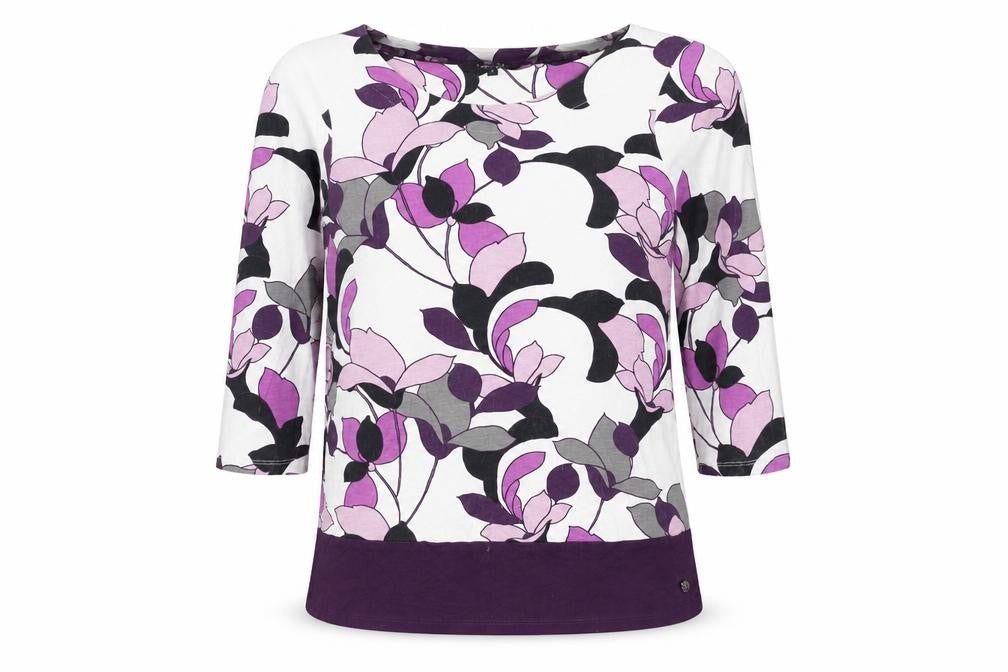 Maine New England Womens Multicoloured Floral Cotton T-Shirt Size 14
