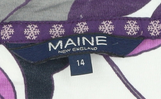 Maine New England Womens Multicoloured Floral Cotton T-Shirt Size 14