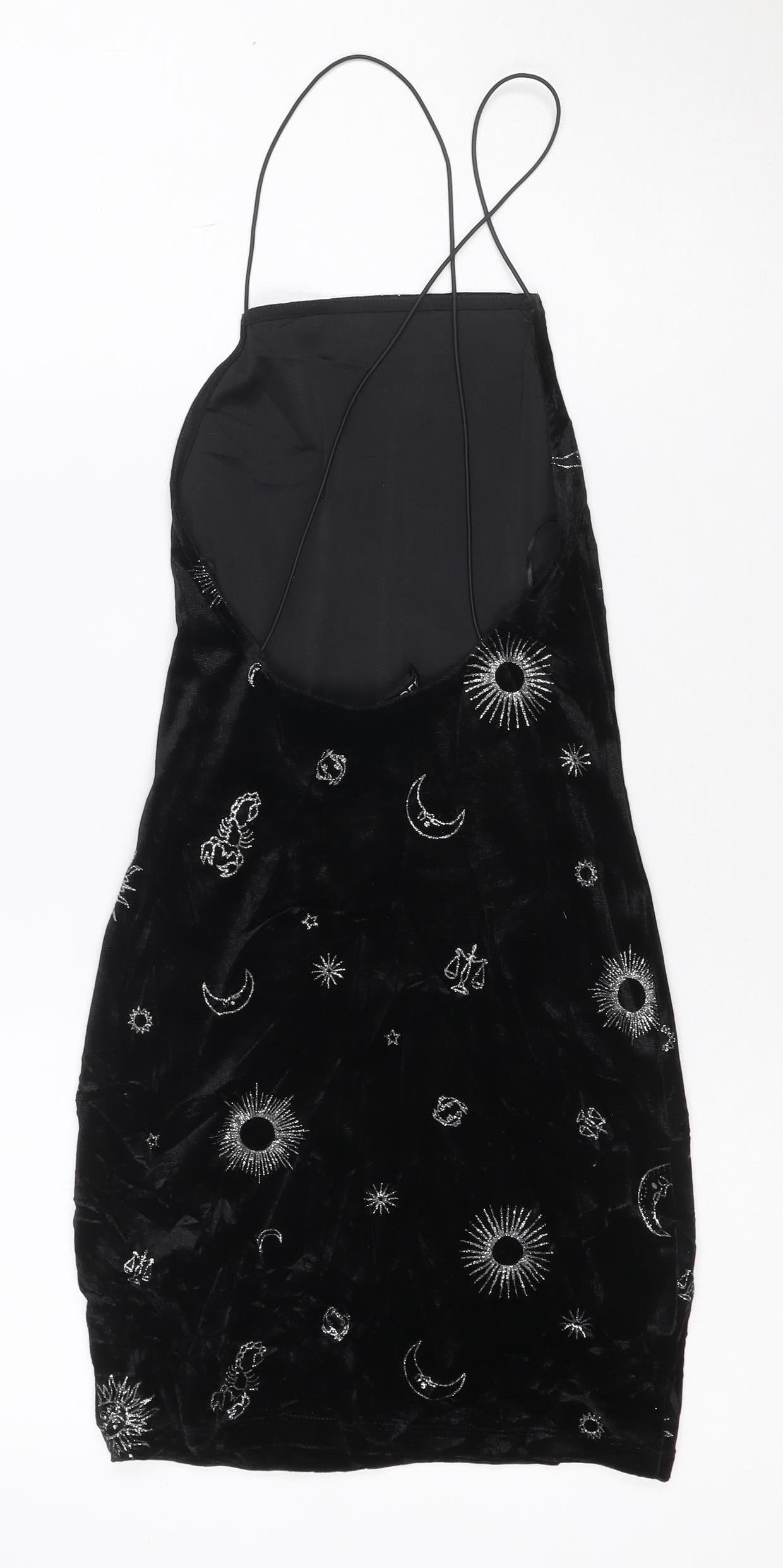 Divided Women’s Black Velvet Zodiac Slip Dress XS